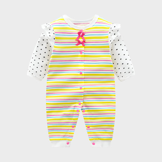 Linen with Pokka Dots Full Moon Jumpsuit