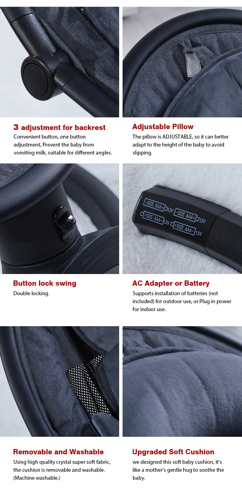 Transat pour bébé avec support Bluetooth et filet