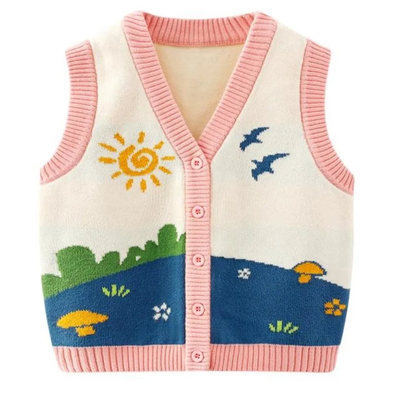 Autumn Cartoon Colorful Vest
