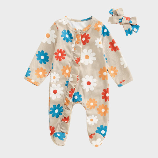 Floral Jumpsuit with Headband