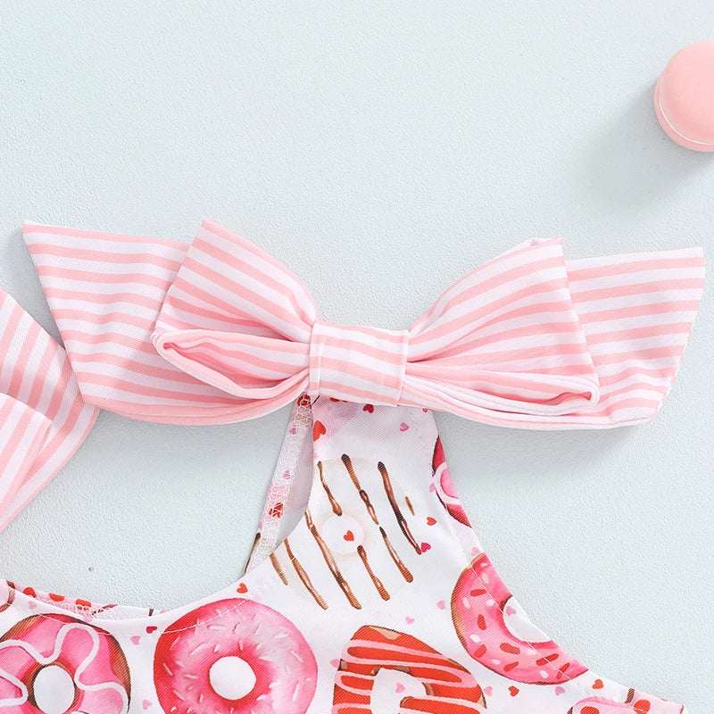 Sleeveless Floral Ruffle Swimwear