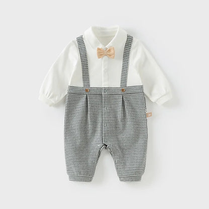 Combinaison formelle à carreaux pour bébé 