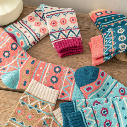 5 Pairs Unisex Thick Retro Warm Socks