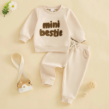 2 Piece Set Embroidery Long Sleeve Sweatshirt