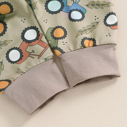 3 Piece Farm Tractor Long Sleeve Outfit