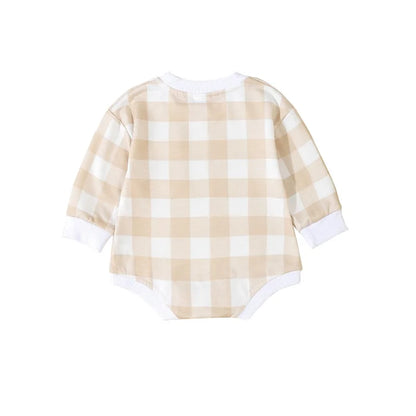 Body à manches longues avec poches et carreaux écossais