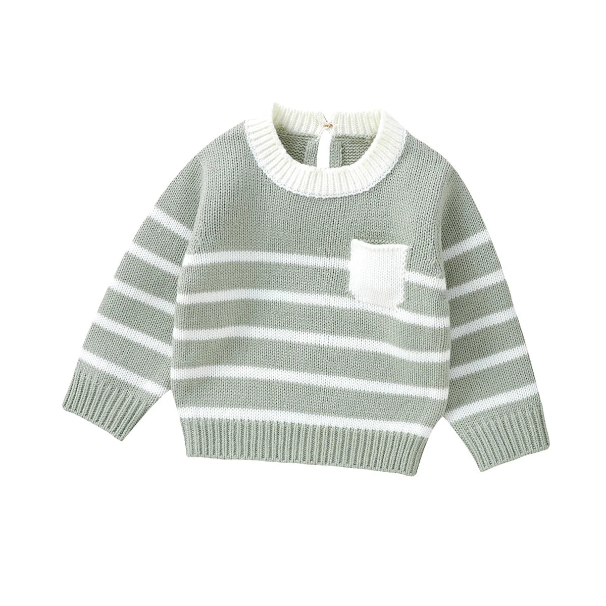 Vertical Strips O-neck Sweatshirt