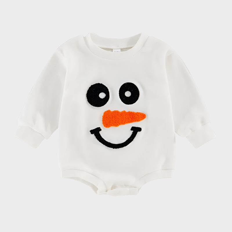 Snowman Embroidered Long Sleeve Bodysuits