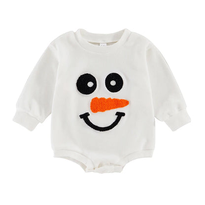 Snowman Embroidered Long Sleeve Bodysuits