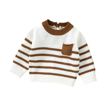 Vertical Strips O-neck Sweatshirt