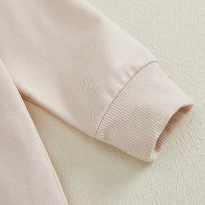 2 Piece Set Popcorn Embroidery Sweatshirts with Long Pants