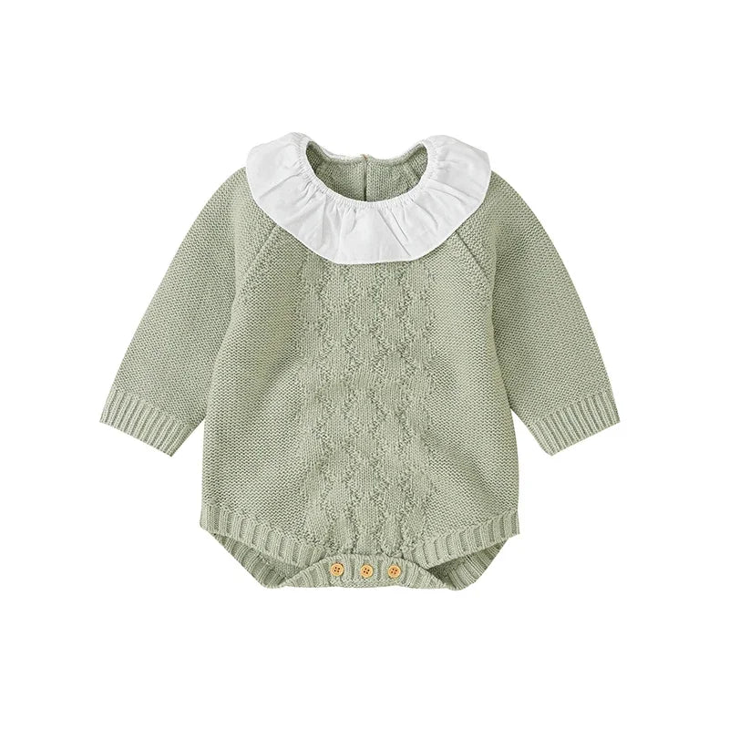 Autumn Knitted Plaid Bodysuit