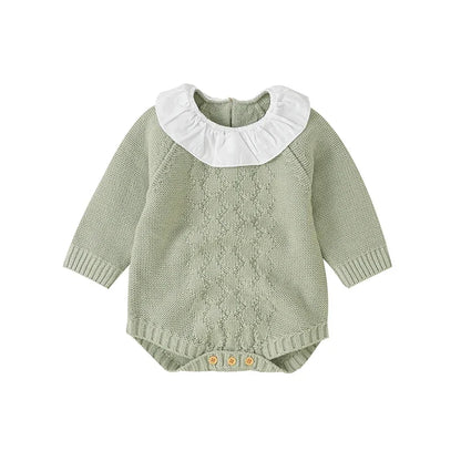 Autumn Knitted Plaid Bodysuit