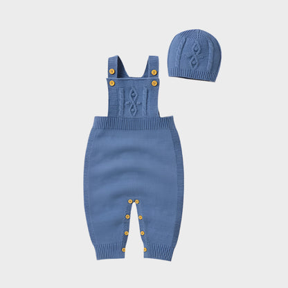 2 Pieces Knitted Sleeveless Overalls