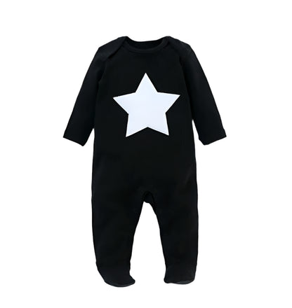 Long Sleeve Cotton Star Jumpsuit Footies Overall