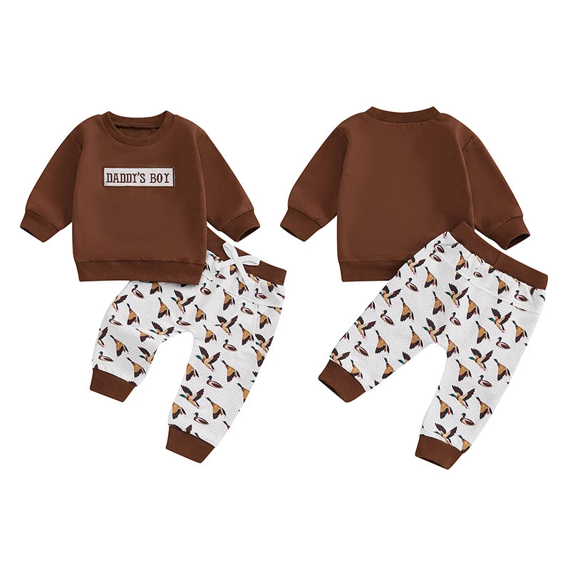 2 Piece Set Daddy's Boy Top with Long Pants