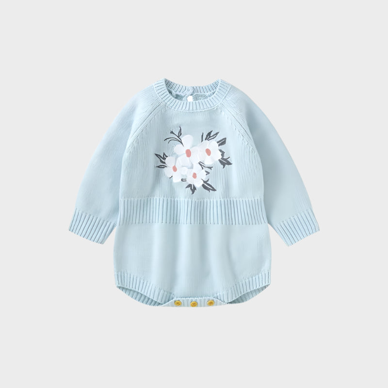 Snowflakes Embroidered Floral Bodysuit