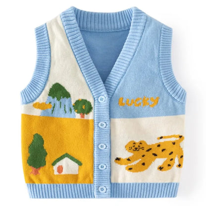 Autumn Cartoon Colorful Vest