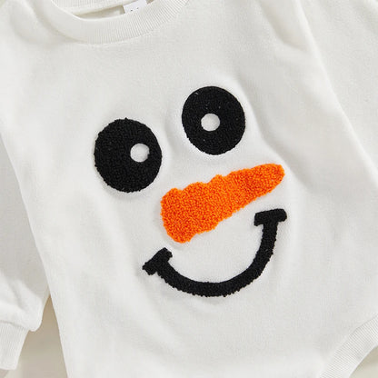Snowman Embroidered Long Sleeve Bodysuits