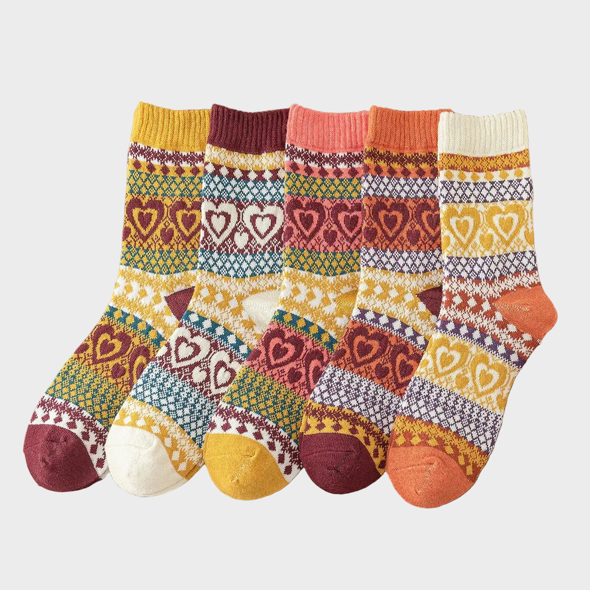 5 Pairs Unisex Thick Retro Warm Socks