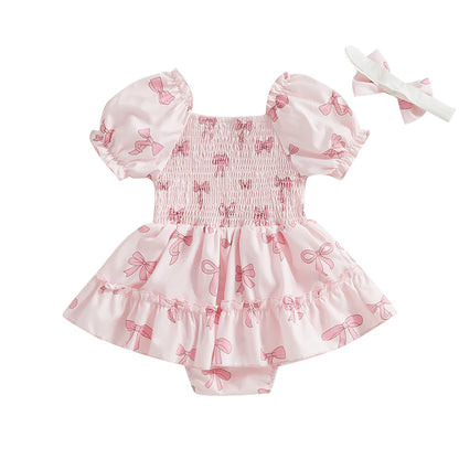 Summer Short Sleeve Romper Dress