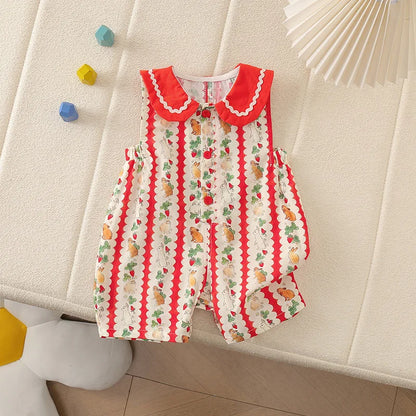 Romper with Rabbit Doll Collar