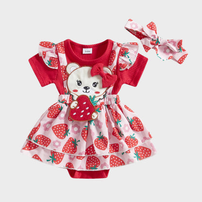 Bear Dress with Bow Headband