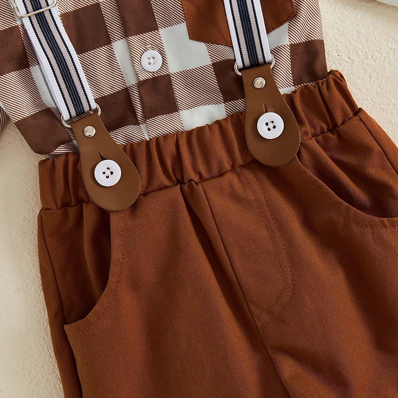 All In-One Checkered Set Gentleman Party Suit