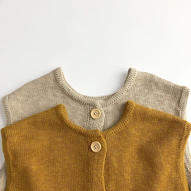Gilet en tricot sans manches décontracté vintage