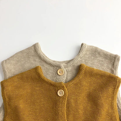 Gilet en tricot sans manches décontracté vintage