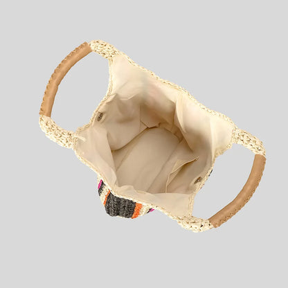 Casual Striped Straw Tote Bag