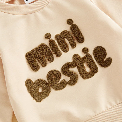 2 Piece Set Embroidery Long Sleeve Sweatshirt