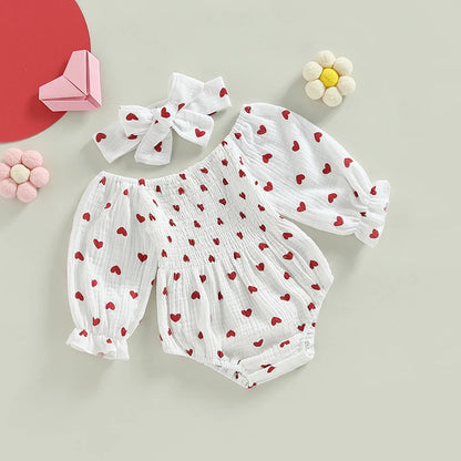 Valentine's Heart Baby Rompers