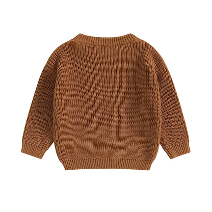 Pull tricoté brodé pour bébé