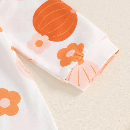 Pumpkin Long Sleeve Floral Suit