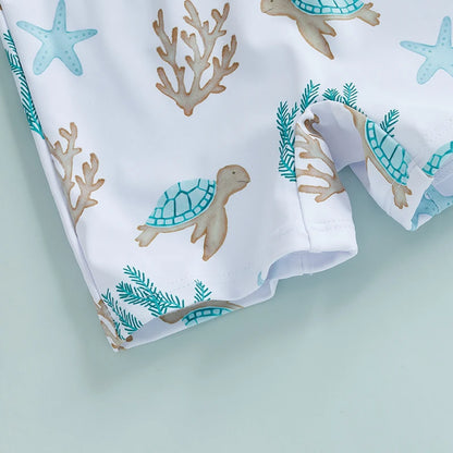 Maillot de bain 2 pièces à imprimé floral et protection contre les ruées vers la faune