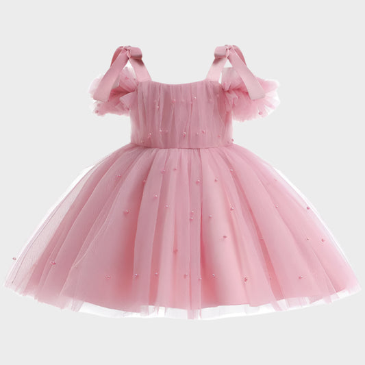 Mesh Bow Sling Baby Dress