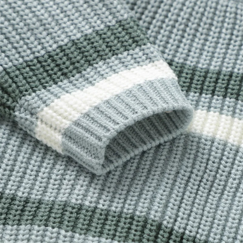 Baby Embroidery Knitted Stripe Sweater