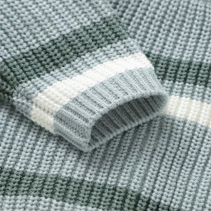 Baby Embroidery Knitted Stripe Sweater