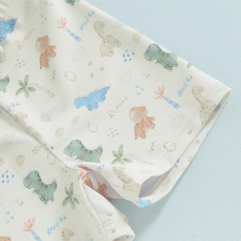 Maillot de bain à motifs floraux et fauniques