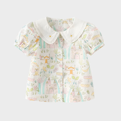 Floral Polo Tee Short Sleeved Shirt