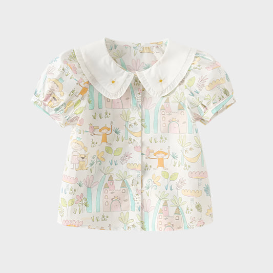 Floral Polo Tee Short Sleeved Shirt