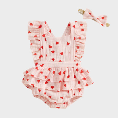 Heart Ruffle Bodysuit Dress