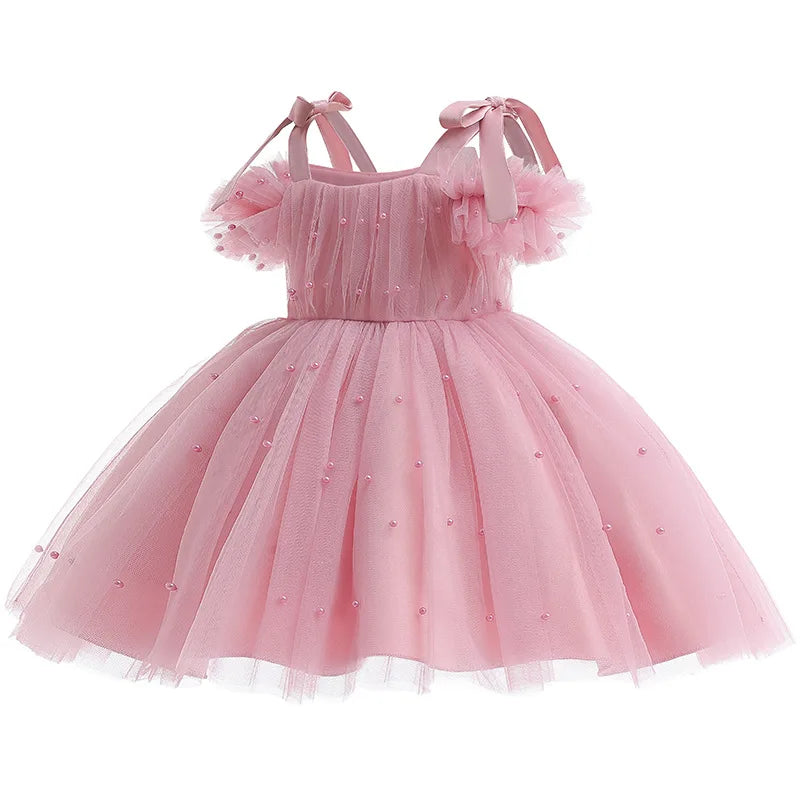 Mesh Bow Sling Baby Dress
