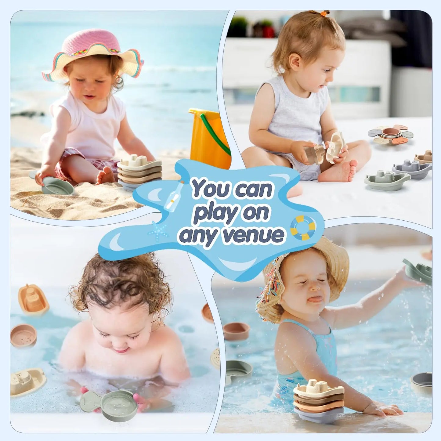 Stackable Bath Boats Toy