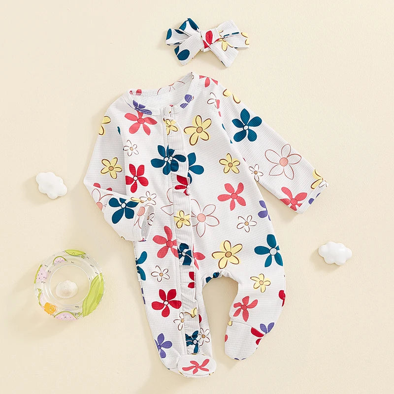 Combinaison fleurie avec bandeau