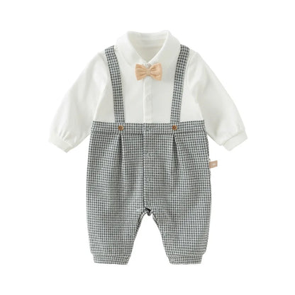Combinaison formelle à carreaux pour bébé 