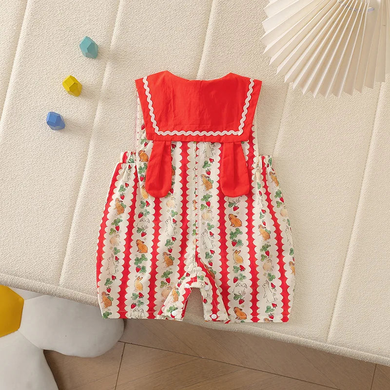 Romper with Rabbit Doll Collar