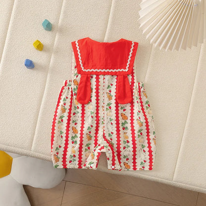 Romper with Rabbit Doll Collar