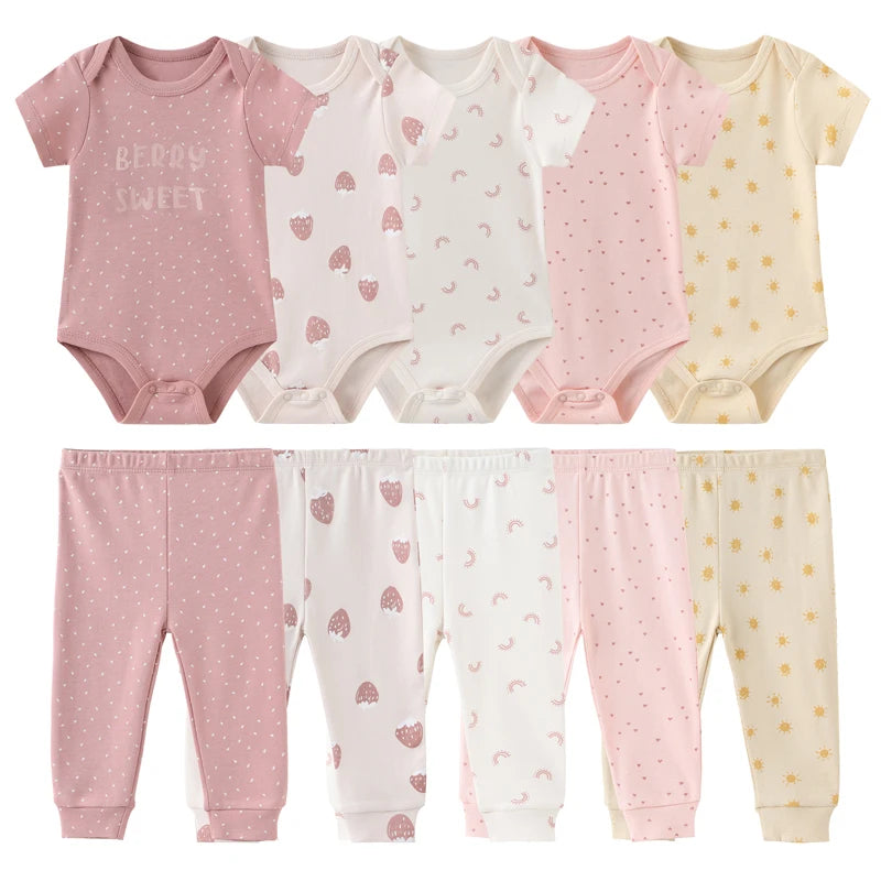 5 Sets Bodysuit with Pants